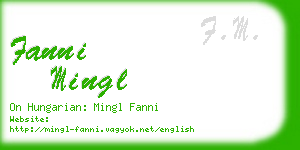 fanni mingl business card